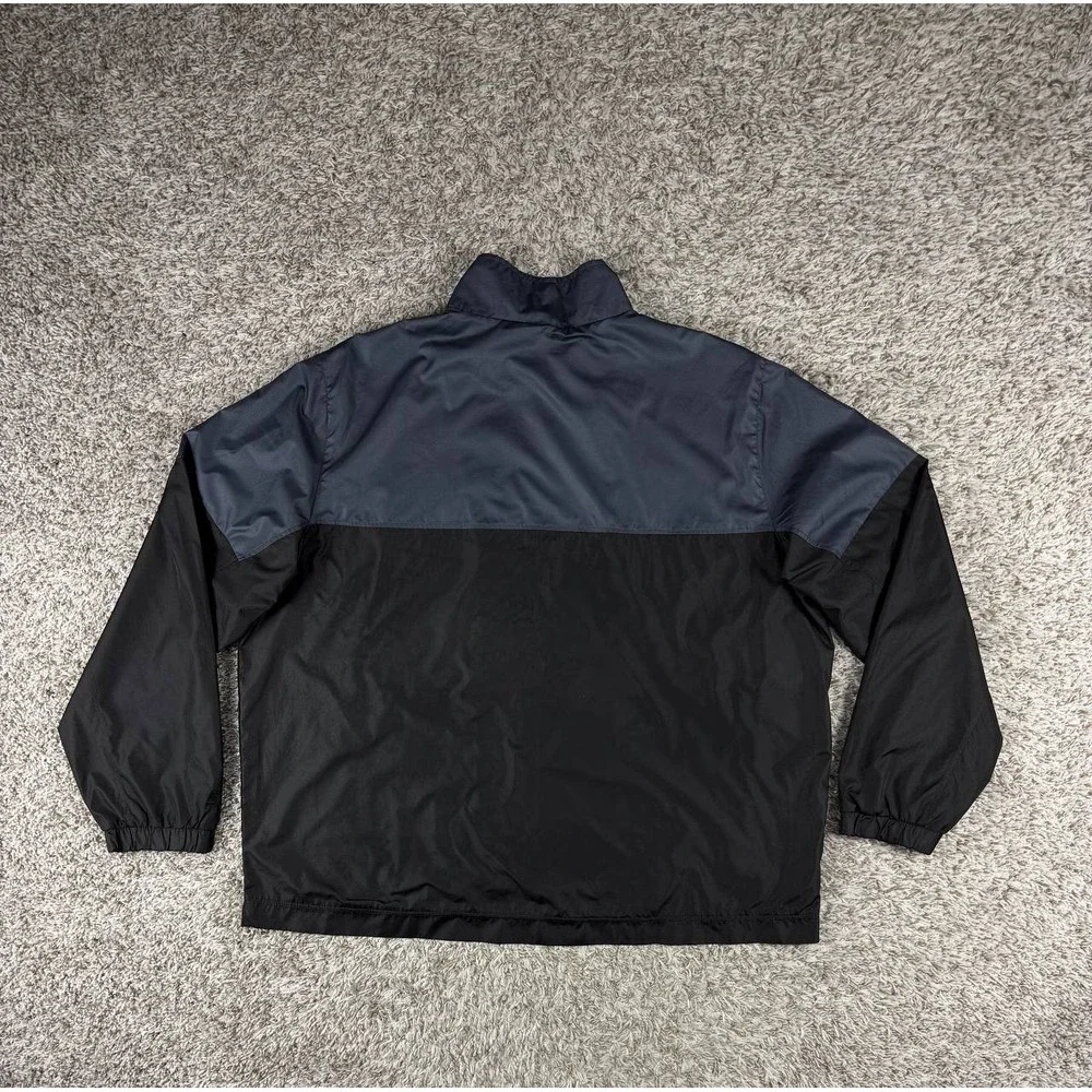 Starter Men's 2XL Black Gray Colorblock Windbreaker Jacket Full Zip Mesh Lined